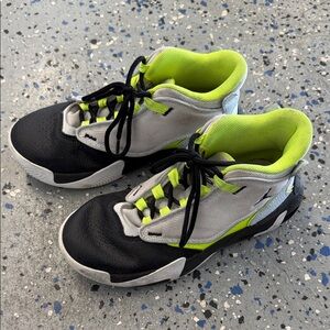 Kids Black and Neon Green Sneakers